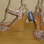 NEW Womens CHEETAH WEDGE SANDALS Old Navy Platform Wood Heels 10M Shoes