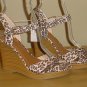 NEW Womens CHEETAH WEDGE SANDALS Old Navy Platform Wood Heels 10M Shoes