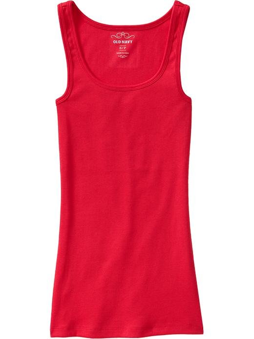 NEW Ladies OLD NAVY PERFECT TANK TOP Ribbed Tee CORAL RED XS Cotton