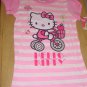 NEW Sanrio HELLO KITTY TOP Girls Glitter Graphic T-Shirt SIZE 5 PINK STRIPE Cotton