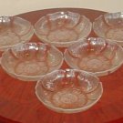 NEW Arcorac DISH SET Assiette Fleur 6 PIECE SET French Clear Glass dessert nuts candy bowls