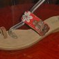 NEW Nicole BEADED SANDALS Ladies Leather Shoes 11M CORAL