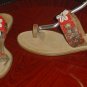 NEW Nicole BEADED SANDALS Ladies Leather Shoes 11M CORAL