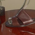 NEW Ladies SANDALS Montego Bay Leather Heels Slides 11M BROWN