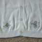 NWT McBaby CARDIGAN SWEATER Newborn Layette SIZE 0-3 MONTHS White Cotton