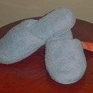 NWT Ladies SLIPPERS Plush Chenille Scuffs SIZE 10M LIGHT BLUE Non Slip Shoes
