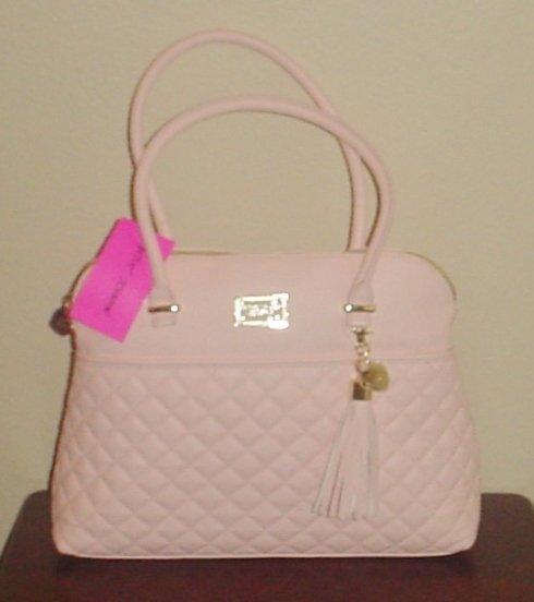 NWT Betsey Johnson PURSE Quilted Large Satchel Bag Tote BLUSH PINK