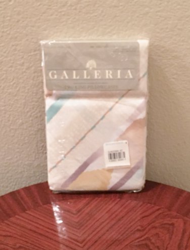 New KING PILLOWCASES Galleria Sundown Print No Iron Cotton Percale Blend QTY 2