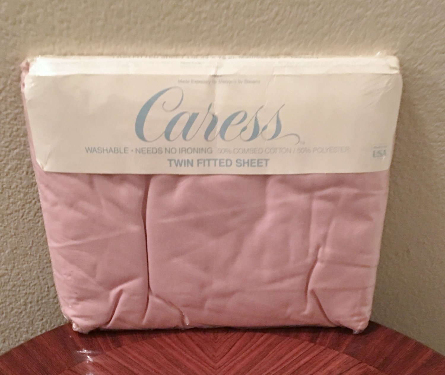 NWT Caress FITTED SHEET Solid Cotton Blend TWIN SIZE Rose Pink