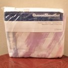 NWT SHEET SET jcp Brushstrokes QUEEN 4 PIECE SET Pastel Print Cotton Blend