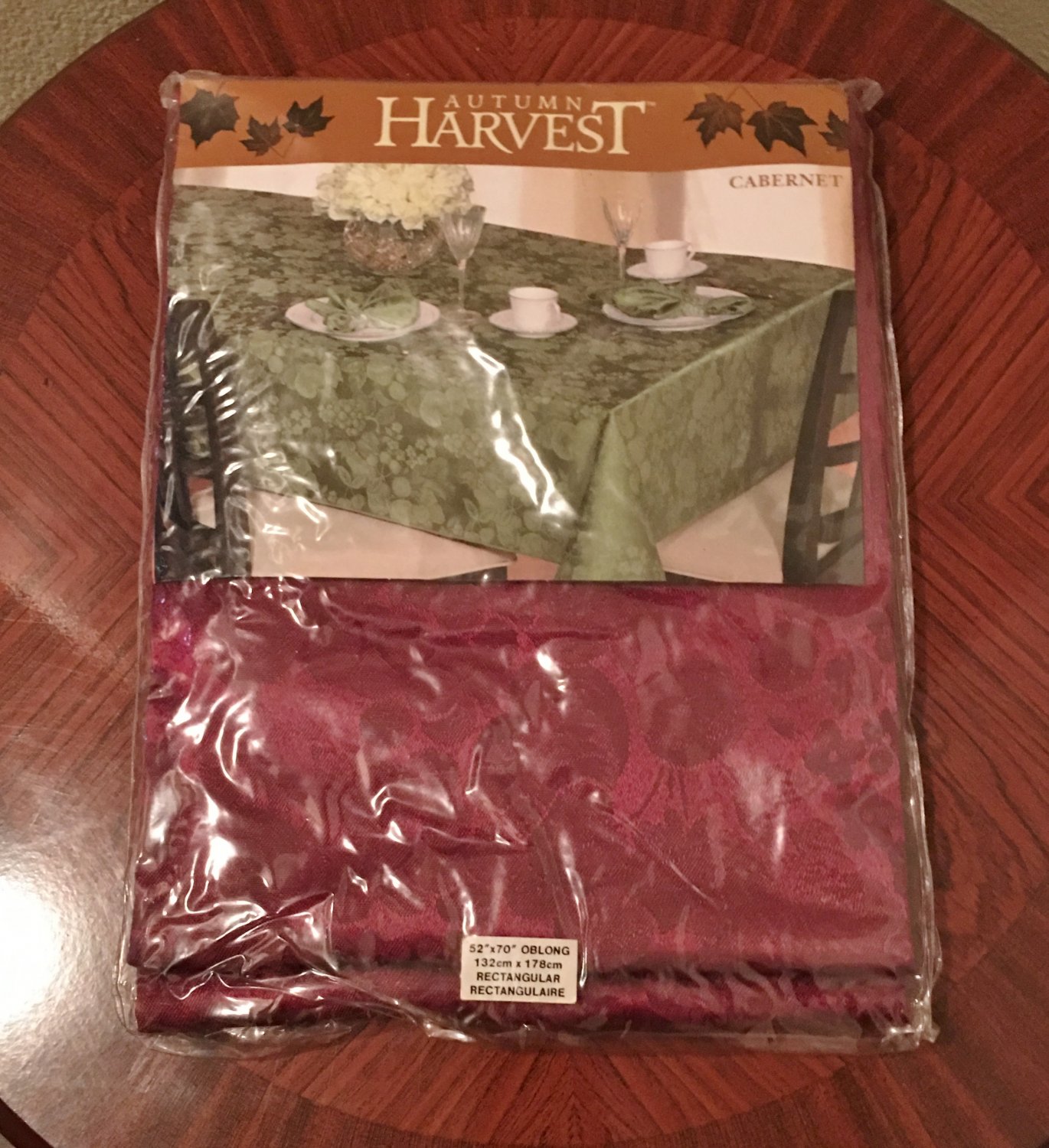 New DAMASK TABLECLOTH Autumn Harvest Rectangle 52x70 CABERNET RED ...