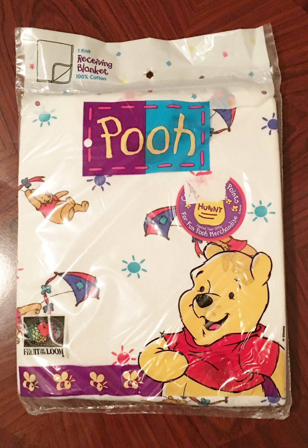 NWT Baby RECEIVING BLANKET WINNIE the POOH Cotton Knit Multicolor