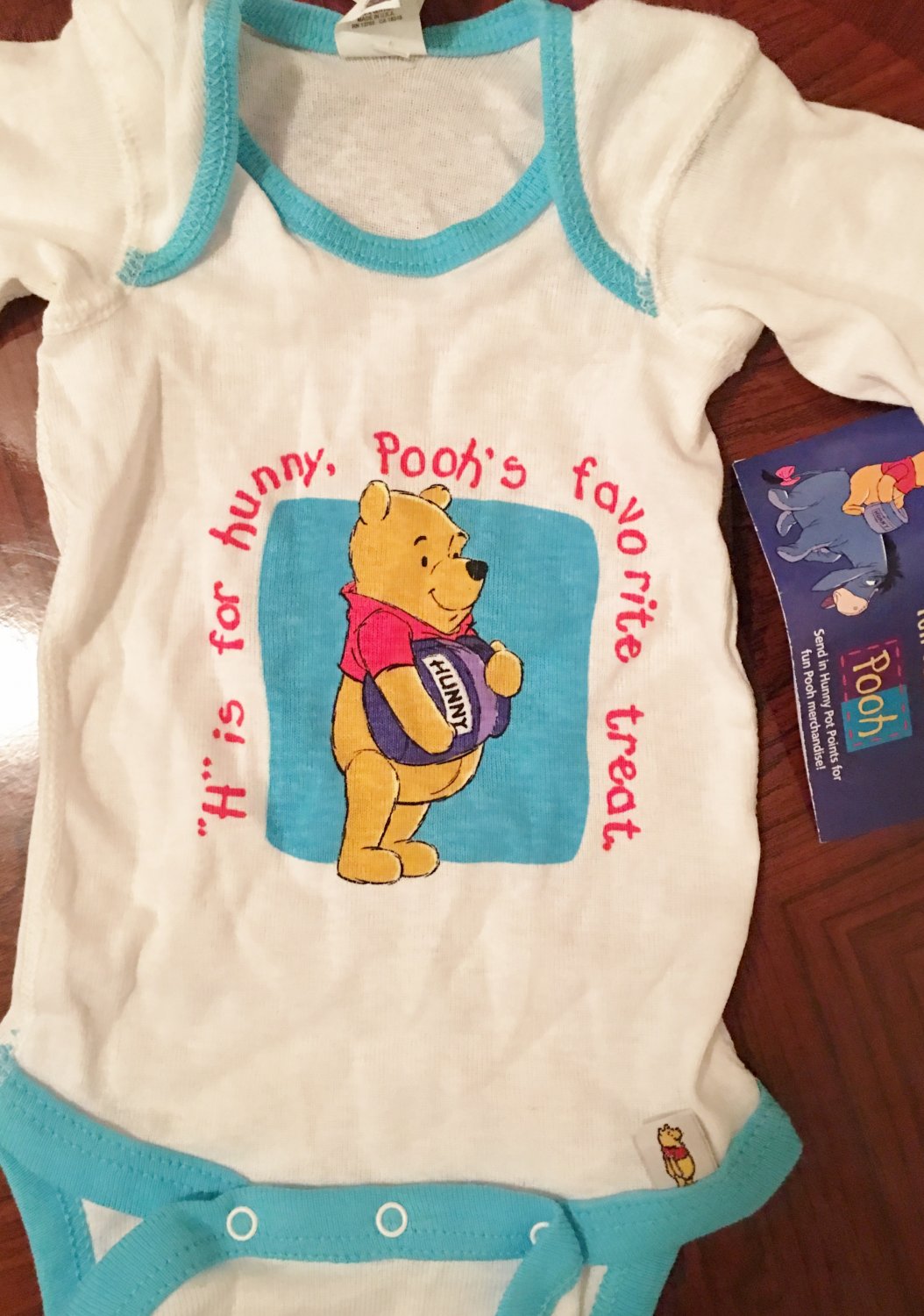 NWT Baby WINNIE the POOH One Piece Infant Bodysuit NEWBORN 100% Cotton