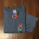 NWT Mens HANES POCKET T SHIRT XL BLUE Cotton Tee