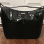 NWT Lauren RALPH LAUREN PURSE Croc Hobo Shoulder Bag Large BLACK
