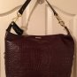 NWT RALPH LAUREN PURSE Croc Hobo Shoulder Bag Large BROWN