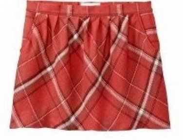 NEW Ladies Old Navy PLAID SKIRT Mini with Pockets SIZE 10 RED Fully Lined