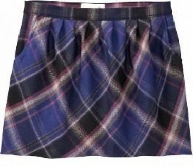 NWT MISSES Old Navy TARTAN SKIRT Mini with Pockets SIZE 4 PURPLE PLAID Lined