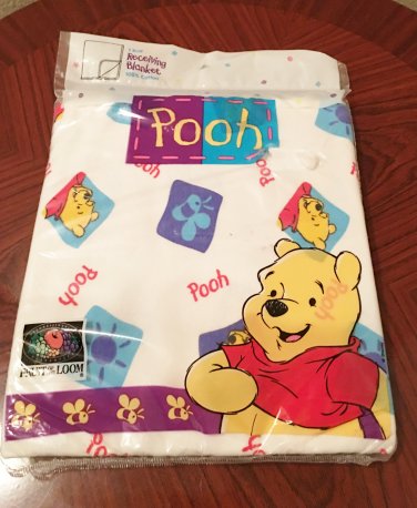 WINNIE the POOH RECEIVING BLANKET Cotton Knit Multicolor Baby Infant NEW