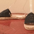 Sunset ESPADRILLES Ladies Macrame Sandals SIZE 11 Slides Shoes BLACK