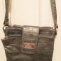 Nine West CROSSBODY PURSE Multi-Compartment Shoulder Bag ANTIQUE SILVER Croc