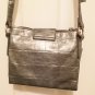 Nine West CROSSBODY PURSE Multi-Compartment Shoulder Bag ANTIQUE SILVER Croc