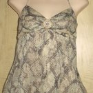 New LAUNDRY by Shelli Segal SILK HALTER TOP Size XS ANIMAL PRINT Lined