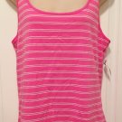 NWT Old Navy TANK TOP Ladies Stretch Tee XL T-Shirt BRIGHT PINK Stripe