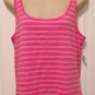 NWT Old Navy TANK TOP Ladies Stretch Tee XL T-Shirt BRIGHT PINK Stripe