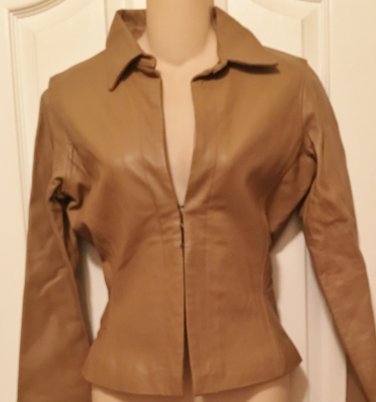 NEW Rampage LEATHER JACKET Ladies Coat Fully Lined SMALL Camel Tan