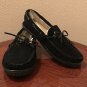 NEW Mens SLIPPERS Shearling Lined Mocs 11M Indoor/Outdoor Shoes BLACK SUEDE