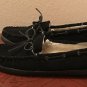 NEW Mens SLIPPERS Shearling Lined Mocs 11M Indoor/Outdoor Shoes BLACK SUEDE