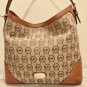 MICHAEL KORS PURSE Monogram Logo Bucket Shoulder Bag MEDIUM LUGGAGE BROWN