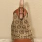 MICHAEL KORS PURSE Monogram Logo Bucket Shoulder Bag MEDIUM LUGGAGE BROWN