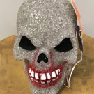 NWT HALLOWEEN GLITTER SKULL Scary Holiday Decoration Tabletop Battery Operated