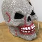 NWT HALLOWEEN GLITTER SKULL Scary Holiday Decoration Tabletop Battery Operated