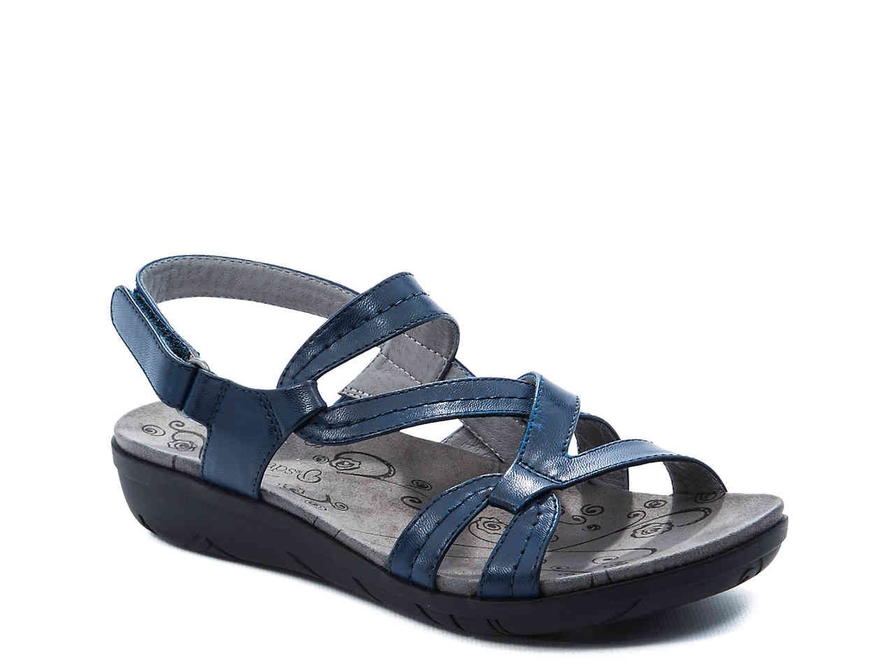 NEW Bare Traps SANDALS Jaycee Comfort Shoes SIZE 11 NAVY BLUE Leather