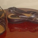 NIB Bare Traps SANDALS Ladies Frazzle Low Heel Shoes SIZE 11 BROWN LEATHER
