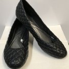 NIB Ladies BALLET FLATS Quilted Studded Slip On Shoes SIZE 11 BLACK