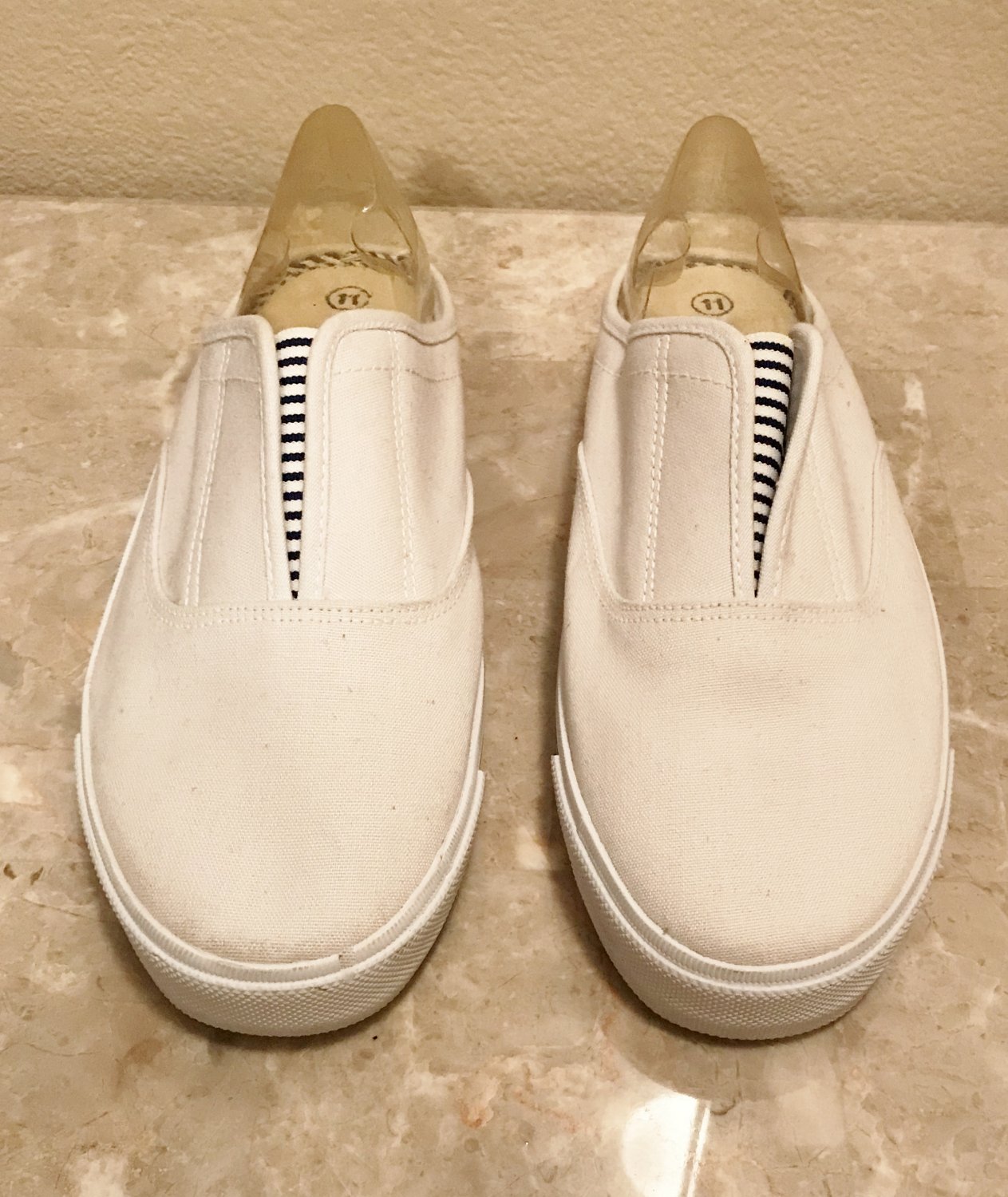 NWT Ladies SNEAKER MULES Athletic Shoes SIZE 11 WHITE Canvas Slip Ons