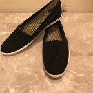 NEW Ladies SNEAKERS Slip On Flats SIZE 11 BLACK Canvas Shoes