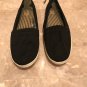 NEW Ladies SNEAKERS Slip On Flats SIZE 11 BLACK Canvas Shoes