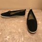 NEW Ladies SNEAKERS Slip On Flats SIZE 11 BLACK Canvas Shoes