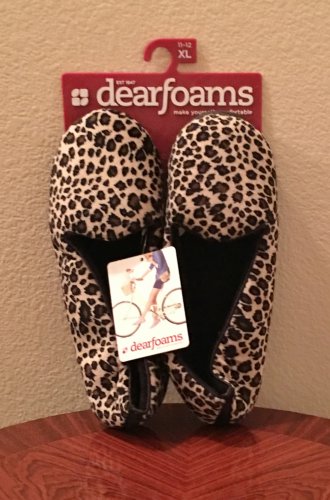 NWT Ladies Dearfoams SLIPPERS Shoes SIZE 11-12 ANIMAL PRINT Indoor/Outdoor