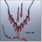 Avon Red Chevron Three-Piece Gift Set Costume Jewelry Vintage Look Necklace Earrings Bracelet