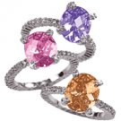 Best Wishes Ring with Rhinestone Band Lavender (Peace) Size M