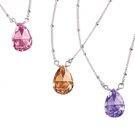 Avon Teardrop Necklace in Best Wishes Signature Box ~ Champagne (Happiness) ~ NIB Retired