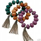 Avon Chunky Beaded Stretch Bracelet  Amethyst Costume Jewelry VHTF