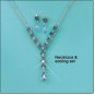 Avon Blue Necklace and Earring Gift Set ~ Silvertone Costume Jewelry Christmas