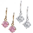 Avon Solitaire CZ Drop Earrings in Box ~ Pink Cubic - Goldtone ~ CZs Costume  Jewelry Christmas